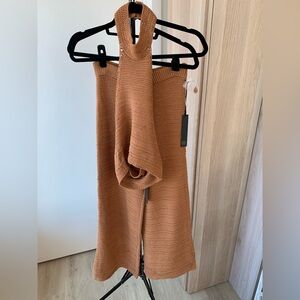 Brown Knit Two Piece Set